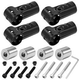 Saeda Φ28 Director Pipe Car Roof Carrier Bar Spacia Pipe Aluminum Erector Pipe Attachment Plus Metal Joint DIY Car Overnight Camping Fishing Car Rack Room Carrier Rod Holder NSJ-1*4