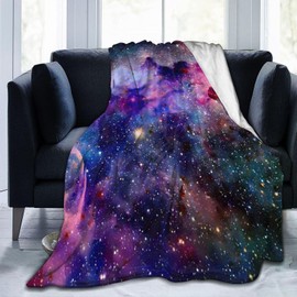 Galaxy Fleece Blanket Super Soft Cozy Throw Blanket Throw 50x60inch, Lightweight Fuzzy Comfy Textured Flannel Blanket Warm Plush Throw Blankets for Couch, Sofa, Bed