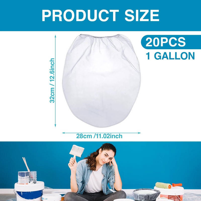 Xumann 20 Pcs 1 Gallon Paint Strainer Bag, Paint Strainers