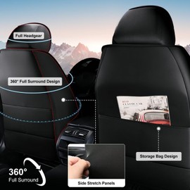TTX LIGHTING Seat Covers for Car Full Set Fit for Hyundai Venue 2020-2025 Leather Seat Covers Breathable Waterproof Seat Protectors Automotive Seat Cushion with Airbag Compatible (5 Seats, Black)