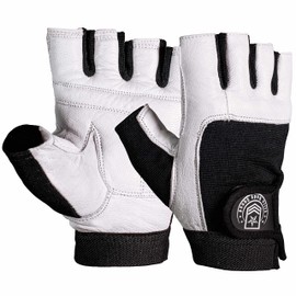 Elite Body Squad Weight Lifting Gym Gloves Exercise Fitness Training Glove With White Leather Grip For Men Or Women - Size X-Large