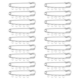 eMagTech 20PCS Kilt Pins Safety Pins Brooch Pins Fasteners with 5 Holes for Shirts Blankets Purses Costume Design Findings Jewellery Making Craft 57mm