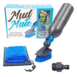 Mud Mate Mud Mate Boot and Shoe Cleaner Brush & Scraper - for Muddy Boots & Shoes - with Hose Connector & Portable Bottle - Clean Football Boots, Wellies, Walking Boots, Pushchair & Bike Wheels & Much More