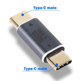 QIANRENON USB C Male to USB C Male Adapter Coupler USB 4.0 Type C Male Extender Port 40Gbps Support 8K@60Hz Audio Video Transmission 100W Fast Charge OTG 2 Pack