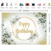 Greenery Happy Birthday Banner Backdrop 7x5FT Green Eucalyptus Leaf Birthday