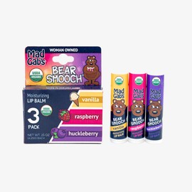 Mad Gab's Bear Smooch Assorted 3-pack Lip Balm | Hydrating, Natural, and Organic