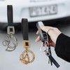 Leather Car Key Fob, 2 Pieces Universal Car Key Ring