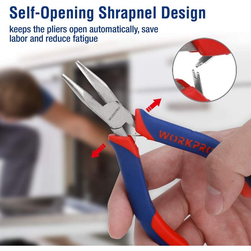 WORKPRO 6-piece Mini Pliers Set Jewelry plier Cutting Bending Comfort