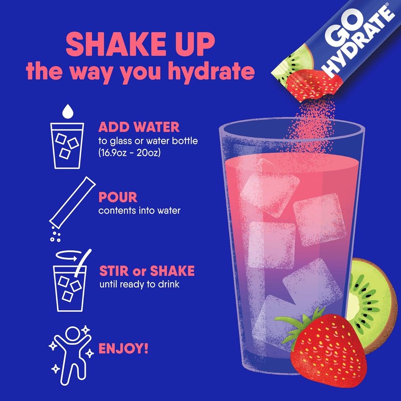 GoHydrate mezcla de bebidas electrolíticas – un sabor natural, sin