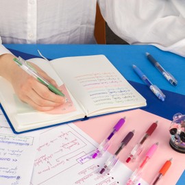 Campus 12 Candy-Gelschreiber, nachfüllbare farbige Stifte mit 0,7 mm Strichstärke, schnell trocknende und wasserdichte Gel-Tintenroller (Kugelschreiber, Schwarz, 12 Stück)