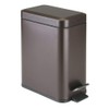 mDesign 1.3 Gallon Rectangular Slim Profile Steel Step Trash Can
