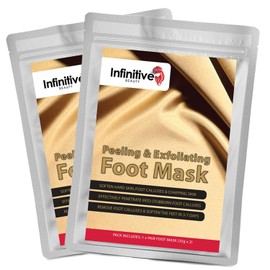 3 x Infinitive Beauty Exfoliating Foot Mask Peeling Feet Masks Pairs, Exfoliator, Exfoliater, Exfoliating Scrub, Whitening and Moisturiser, Clear Foot Odour, Remove Hard Dead Skin, Soft Feet, Cleanser, 7 Days Effective