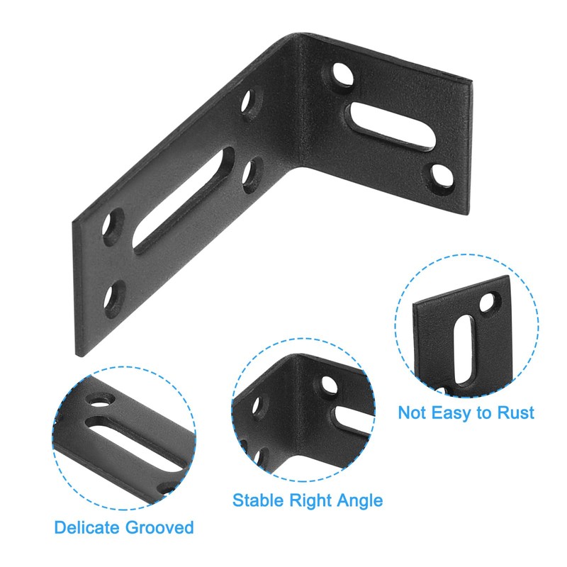 sourcing map Adjustable L Corner Braces, 4Pcs 80 x 40