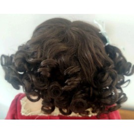 SIZE  6 DARK BROWN PAIGE  ANTIQUE MODERN DOLL WIGS  SYNTHETIC MOHAIR