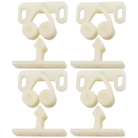 EMSea 4 PCs Plastic Door Catch Latche Stopper Beige 35x14mm for Cabinet Caravan Cupboard Motorhomes Boat Door Retainer Catches Strong Hold Accessories (Type D)
