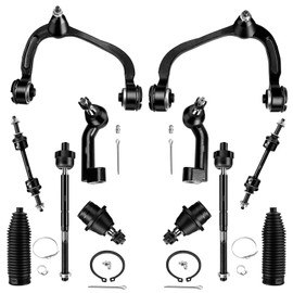 LCWRGS 12pcs Front Suspension Kit Compatible with 2009-2014 Ford F-150 4WD 4X4, 2 Upper Control Arms 2 Lower Ball Joints 2 Sway Bar Links 4 Inner & Outer Tie Rods 2 Boots