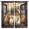 TKUYO - Cortinas de cocina con gallo, rural, rural, diseño