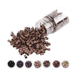 3.0mm Micro Link Beads Copper Tubes Beads Locks Micro Link Ring Tube Non-Silicone Micro Rings for I Tipped Human Hair Extensions (500pcs, 11#)