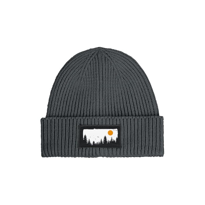 Neverless® Men's Beanie Winter Hat with Patch Print Forest Trees