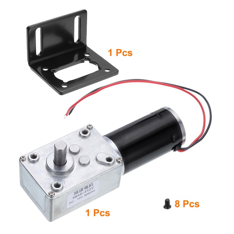 MECCANIXITY DC 12V High Torque Turbine Worm Geared Motor with