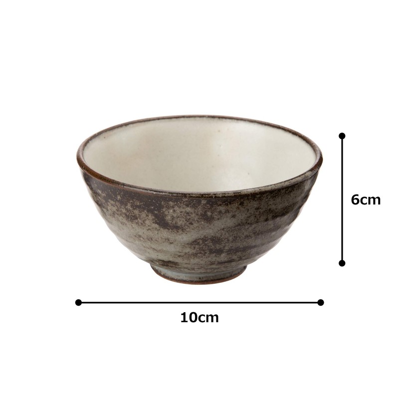 Mino Ware K60301 Rice Bowl, Ash Glaze
