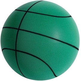 Silent Basketball Quiet Basketball Dribbling Indoor Hush High-Density Foam Training Ball Low Noise Sound Bounce Sports Basketball Indoor Activities Gift for Kids Green Size 7