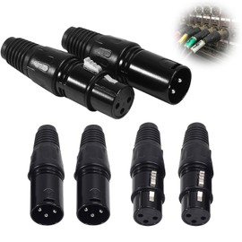 ALAMSCN 6 Pieces 3 Pin XLR Connectors XLR Male and Female Microphone Cable XLR Solder Connector Microphone Audio Jack