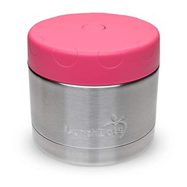LunchBots 12oz Thermos Stainless Steel Wide Mouth - Insulated Container With Vented Lid - Keeps Food Hot or Cold for Hours - Leak-Proof Portable Thermal Food Jar is Ideal for Soup - 12 ounce - Pink