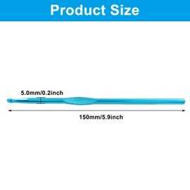 Auvotuis 6Pcs 5mm US Size H (Size 8) Aluminum Crochet Hook Knitting Needles for DIY Craft Yarn,DIY Gift for Adults Kids Children Beginners(Blue)
