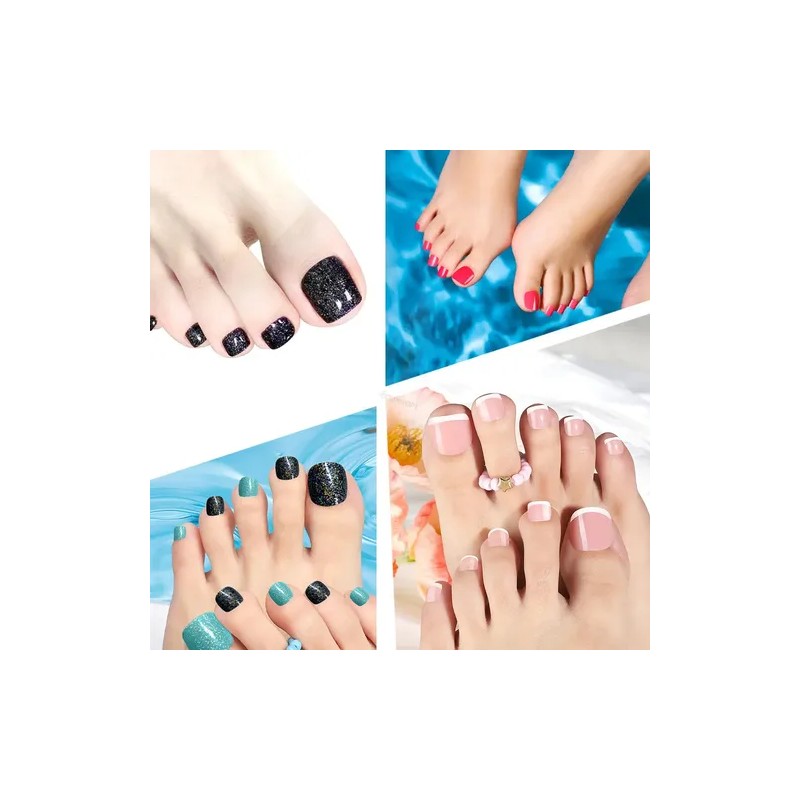 Kit Pedicura Uñas Postizas Para Pies Con Pegamento 288pcs