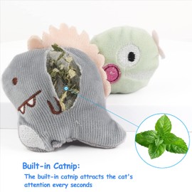 SeaMorn Catnip Toy, Catnip Cushion, Catnip Plush Toy, Matatabi Stick Cat, Cat Toy for Cat to Play (7 Pieces Catnip Toy, 30 Pieces Catnip Stick)