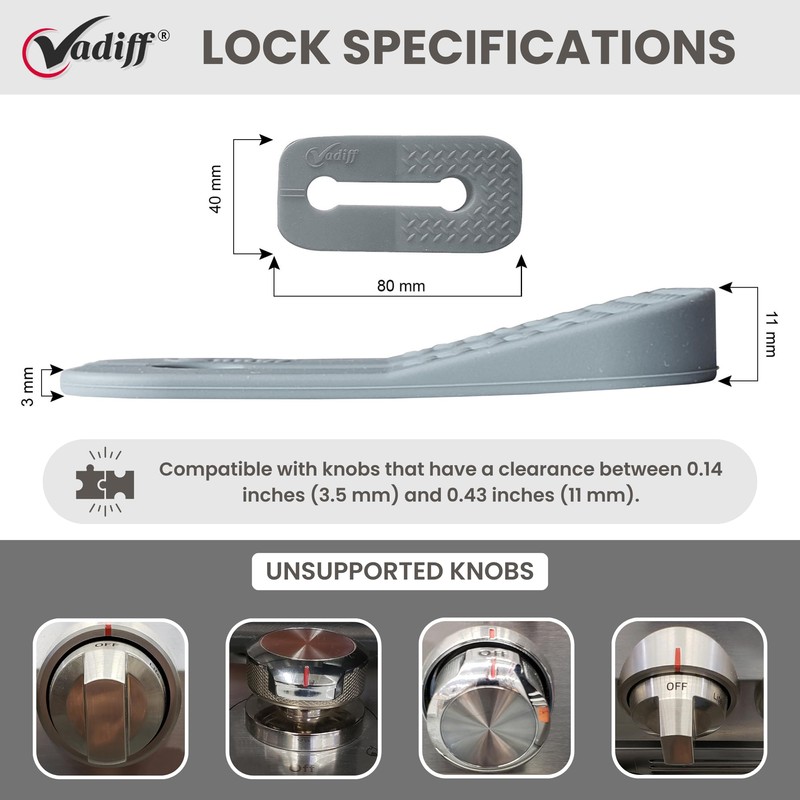 2025 Mom's Choice Winner- Gas Stove Knob Locks - Gray