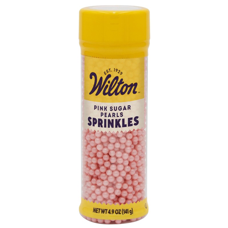 Wilton Pink Sugar Pearls, 5 oz.