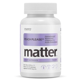 Matter Peach Please, Suplemento con Eternalyoung®, Myoceram® RPS, Ácido Hialurónico y Vitamina E, Apoya la Vitalidad y Apariencia Saludable de la Piel, 1 Frasco con 30 Cápsulas Vegetales