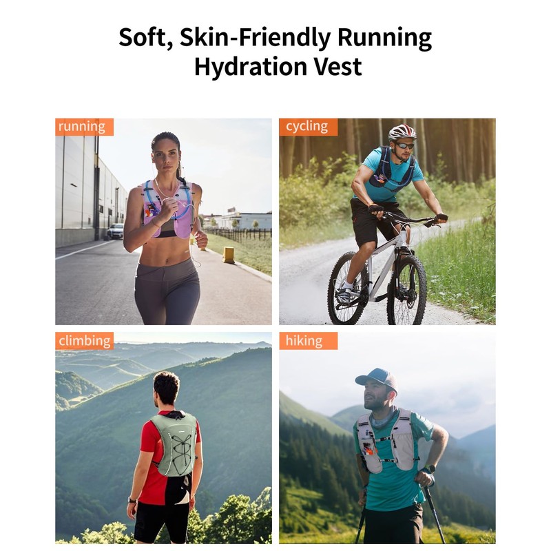 ECOHUB Running Hydration Vest Backpack,Lightweight Breathable Pack with 2L Water