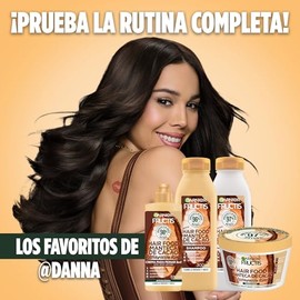Garnier Fructis Hair Food Manteca de Cacao Mascarilla para Cabello Rizado Rico en Antioxidantes Restaurazin Rizos, 350ml                              