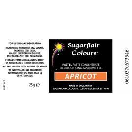 Sugarflair APRICOT Orange Pastel Paste Gel Edible Food Icing Colouring