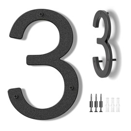 House Number Black - Modern House Numbers Anthracite Large Plastic House Numbers House Address 10 Inch (25.4 cm) Street Home Address House Number Sign House Numbers Numbers 3