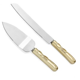 Juego de cuchillo y servidor para tartas de boda con símbolo infinito de 50 aniversario