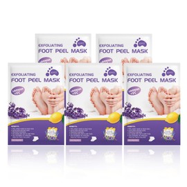 Foot Mask, 5 Pairs Foot Exfoliating Mask, Callus Removal Foot Mask, Foot Mask, Socks Moisturising for Dry and Cracked Feet, Foot Spa for Men and Women