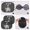 2 Pieces Black Car Window Sun Shades Cartoon Pattern Car