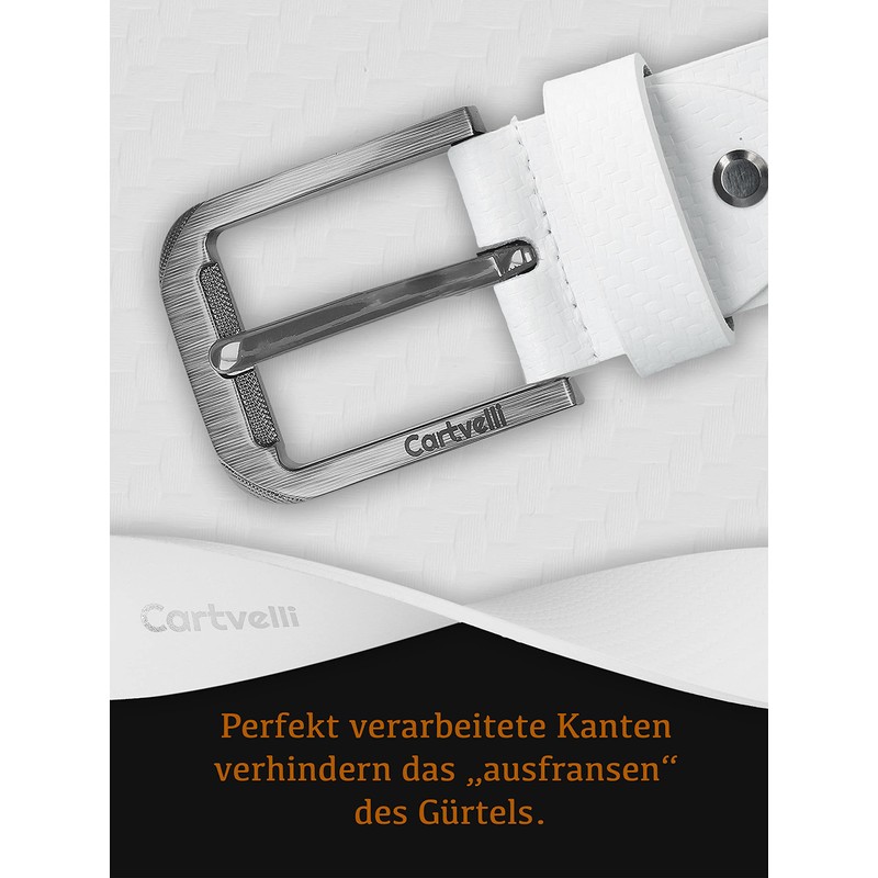Cartvelli Premium Men's Carbon Leather Belt - Made in Germany