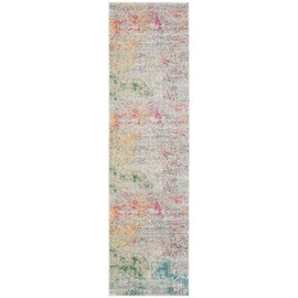 SAFAVIEH Madison Collection Runner Rug - 2'2" x 8', Grey & Gold, Modern Boho Abstract Design, Non-Shedding & Easy Care, Ideal for High Traffic Areas in Living Room, Bedroom (MAD440F)