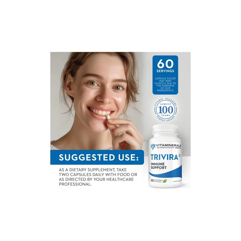 Vitaminerals Trivira Vitamina C D3 Zinc Hierbas 60 Cápsulas