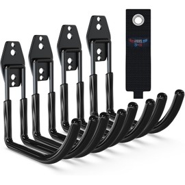 3-H Heavy Duty Hose Holder Wall Mount for Garden, 4-Pack Hose Hook with 3 Reinforced Welding Points & Non-Slip PVC Coating, Indoor/Outdoor Garden Hose Holder for Garage, Yard, Shed