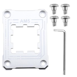 AM5 - Soporte para CPU AM5, marco de contacto antiflexión, con 4 tornillos y 1 destornillador correctivo, marco de fijación antiflexión, 75 x 56 mm, plata