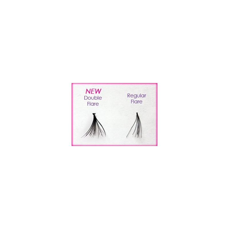 Elegant Lashes Double Flare Extra-Short Black Individual Eyelashes (Single Pack