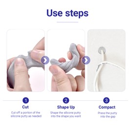 Leopong Light Grey Moldable Silicone Putty, Waterproof, Stay Pliable,Good Plasticity for Repair and Fill Various Gaps in Bathrooms, Fountains, Water Pipes, Walls