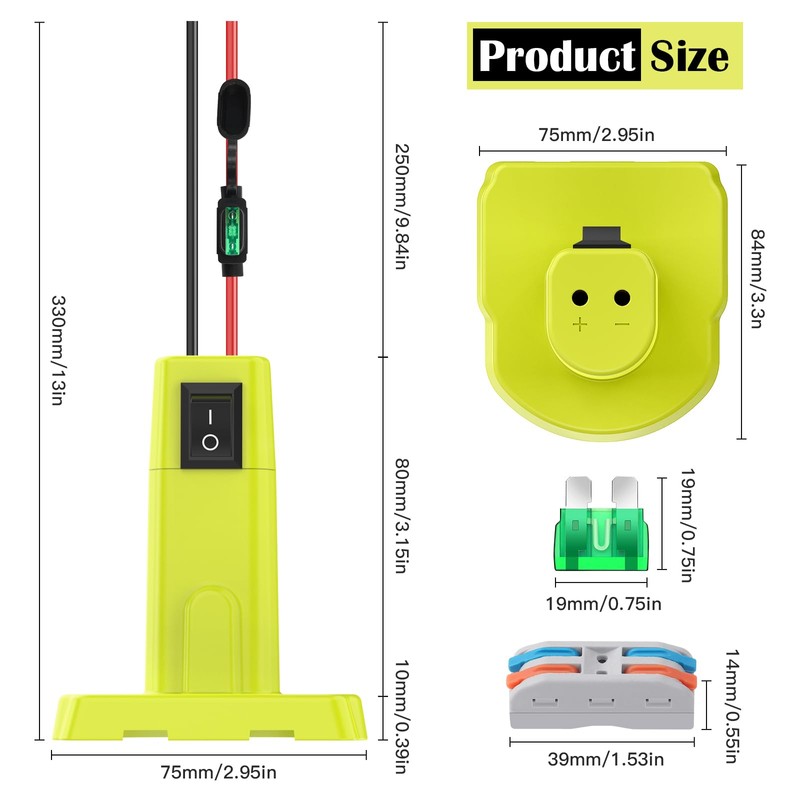 1 Packs Power Wheel Adapter for Ryobi 18V Battery Adapter