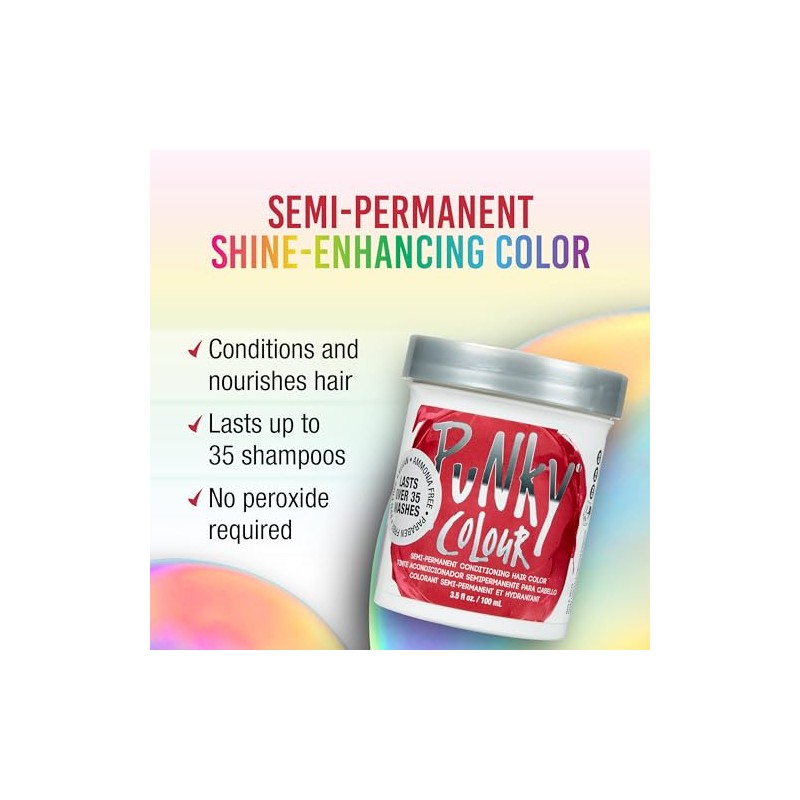 Jerome Russell Punky Color de Cabello Acondicionador Semi-Permanente, Cherry on